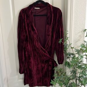 Zara Velour faux wrap around dress